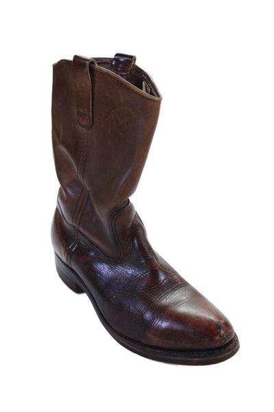 Red Wing Mens Leather Pointed Toe Western Boots Brown Size 8