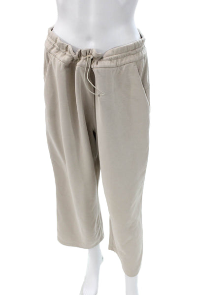 Lululemon Womens Beige Drawstring Polyester Solid Sweatpants Size 14
