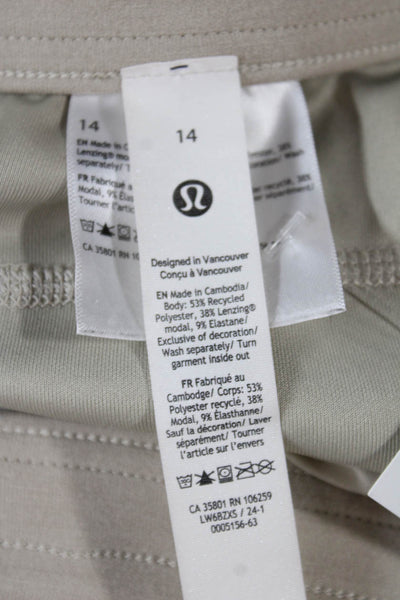 Lululemon Womens Beige Drawstring Polyester Solid Sweatpants Size 14