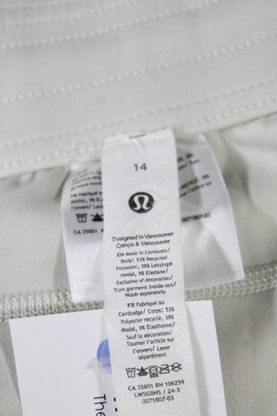 Lululemon Women Jogger Pants White Drawstring Recycled Polyester Size 14
