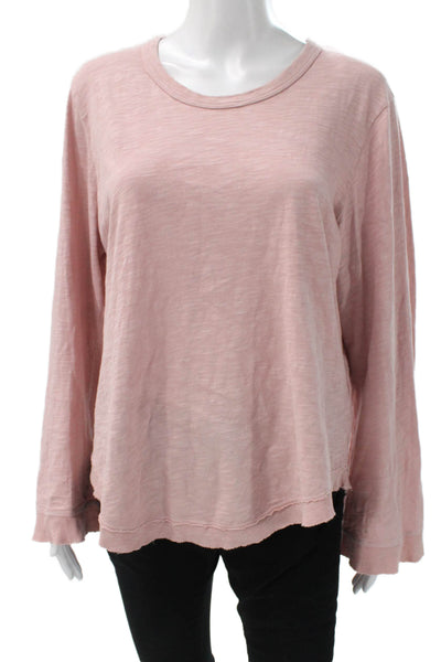 Wilt Womens Basic Cotton Long Sleeve Round Neck T Shirt Pink Size L
