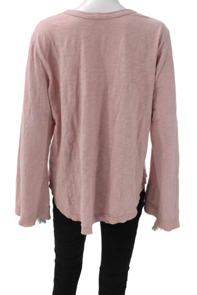 Wilt Womens Basic Cotton Long Sleeve Round Neck T Shirt Pink Size L