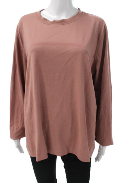 Lululemon Womens Basic Pink T-Shirt Crew Neck Long Sleeve Size 12