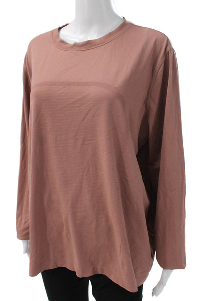 Lululemon Womens Basic Pink T-Shirt Crew Neck Long Sleeve Size 12