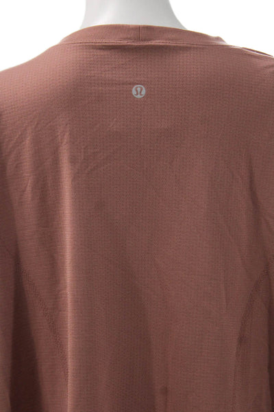 Lululemon Womens Basic Pink T-Shirt Crew Neck Long Sleeve Size 12