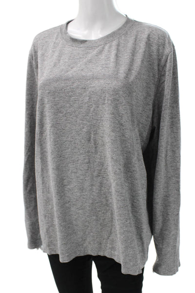 Lululemon Womens Basic Gray Nylon Crew Neck Long Sleeve T-Shirt Size 12