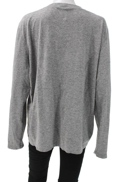 Lululemon Womens Basic Gray Nylon Crew Neck Long Sleeve T-Shirt Size 12