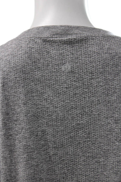 Lululemon Womens Basic Gray Nylon Crew Neck Long Sleeve T-Shirt Size 12