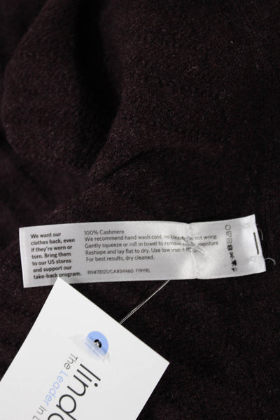 Eileen Fisher Women Cashmere Striped Boatneck Pullover Sweater Purple Size L