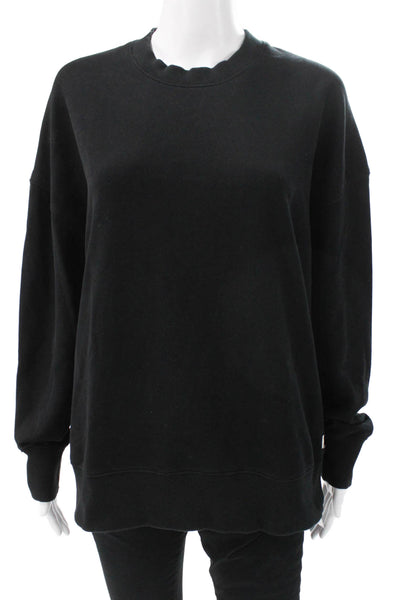 Vuori Womens Pullover Crewneck Black Cotton Blend Long Sleeve Size L