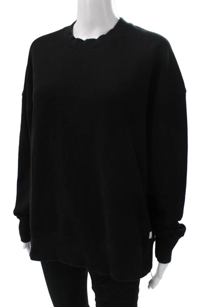 Vuori Womens Pullover Crewneck Black Cotton Blend Long Sleeve Size L