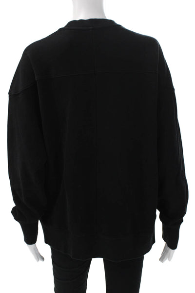 Vuori Womens Pullover Crewneck Black Cotton Blend Long Sleeve Size L