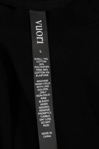 Vuori Womens Pullover Crewneck Black Cotton Blend Long Sleeve Size L