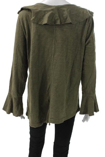 Wilt Womens Green V-Neck Long Sleeve Tunic Blouse Polyester Size XL