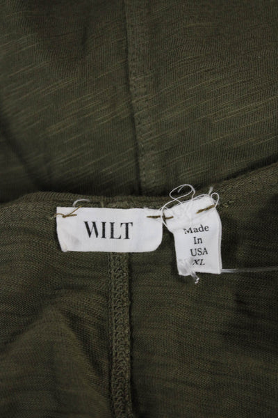Wilt Womens Green V-Neck Long Sleeve Tunic Blouse Polyester Size XL