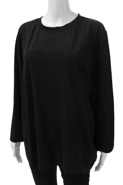 Lululemon Womens Basic Long Sleeve T-Shirt Black Nylon Crew Neck Size 12