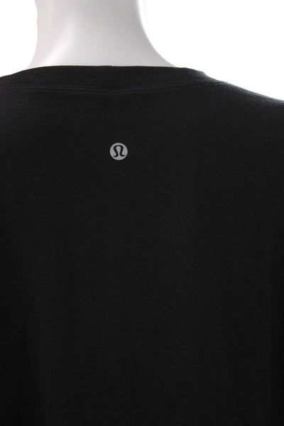 Lululemon Womens Basic Long Sleeve T-Shirt Black Nylon Crew Neck Size 12
