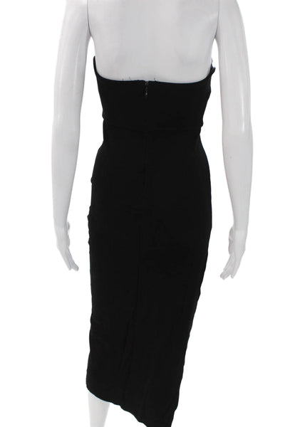 NBD Womens Bodycon Dress Black Square Neck Sleeveless Knee Length Size XS