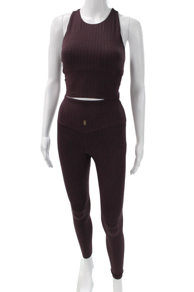 Rhone Womens Geometric Brown Polyester Pants Outfit Set Sleeveless Size XS