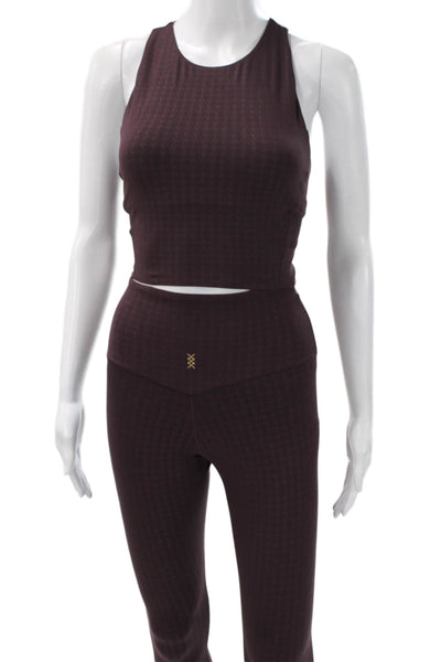 Rhone Womens Geometric Brown Polyester Pants Outfit Set Sleeveless Size XS