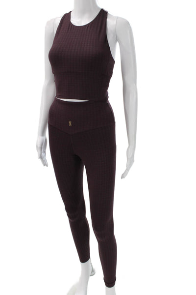Rhone Womens Geometric Brown Polyester Pants Outfit Set Sleeveless Size XS