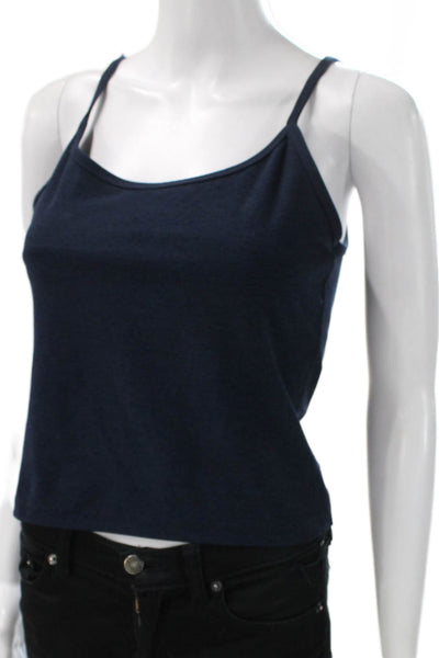 Beyond Yoga Women Camisole Blue Scoop Neck Sleeveless Polyester Solid Size L
