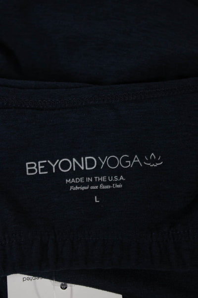 Beyond Yoga Women Camisole Blue Scoop Neck Sleeveless Polyester Solid Size L