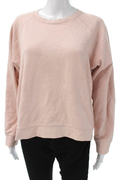 Everlane Womens Pullover Sweatshirt Pink Crew Neck Long Sleeve Cotton Size XL