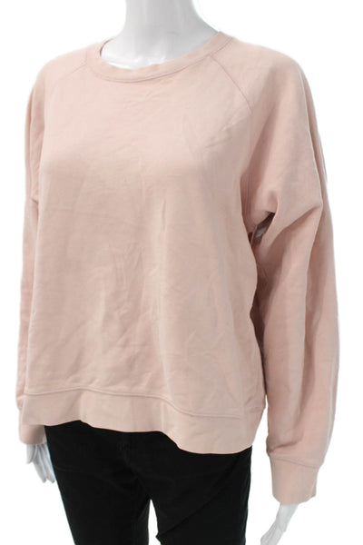 Everlane Womens Pullover Sweatshirt Pink Crew Neck Long Sleeve Cotton Size XL