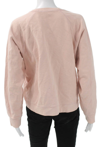 Everlane Womens Pullover Sweatshirt Pink Crew Neck Long Sleeve Cotton Size XL