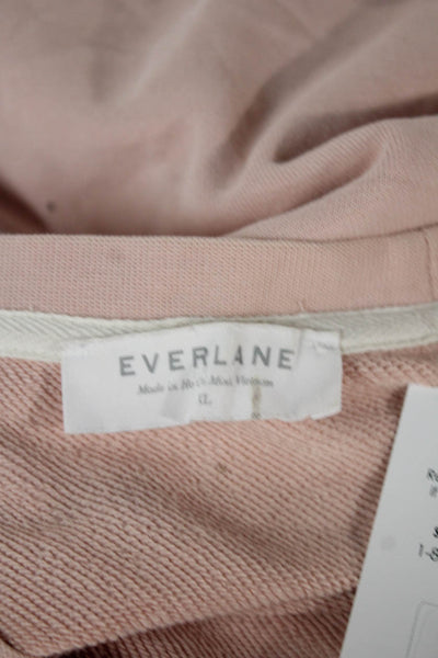 Everlane Womens Pullover Sweatshirt Pink Crew Neck Long Sleeve Cotton Size XL