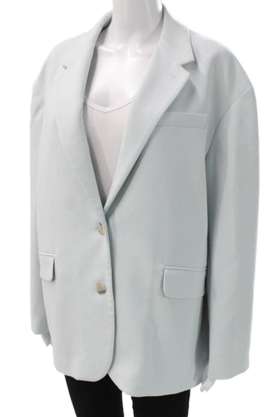 Babaton Womens Blue Button Polyester Blazer Long Sleeve Solid Size 2