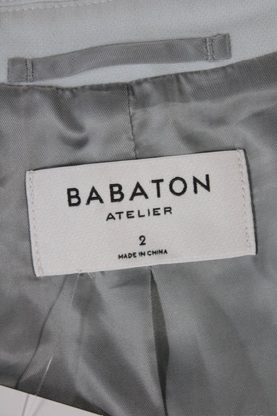 Babaton Womens Blue Button Polyester Blazer Long Sleeve Solid Size 2