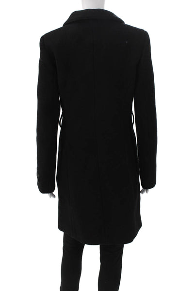 Babaton Womens Black Wool Overcoat Button Long Sleeve Size S