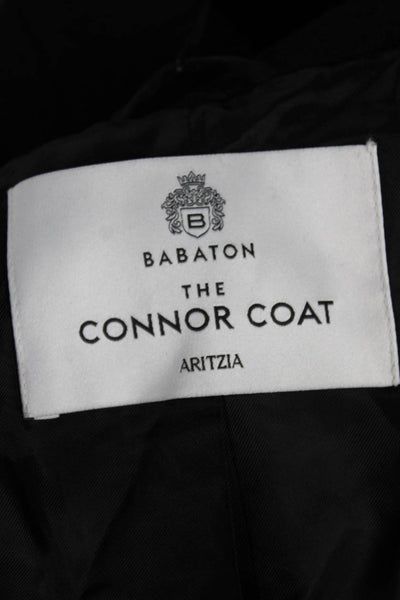 Babaton Womens Black Wool Overcoat Button Long Sleeve Size S