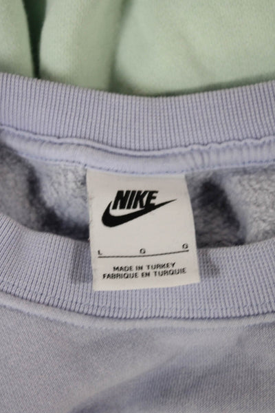 Nike Womens Pullover Sweatshirt Multicolor Cotton Crew Neck Long Sleeve Size L