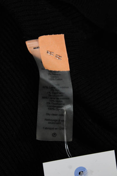 T Alexander Wang Womens Black Sweater Dress Long Sleeve Boat Neck Size M