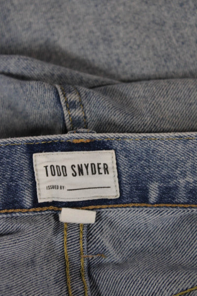 Todd Snyder Mens Straight Jeans Blue Cotton Blend Button Fly Size 38