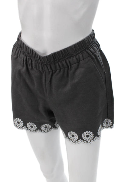 J Crew Womens Linen Pull On Shorts Gray Size 2XS