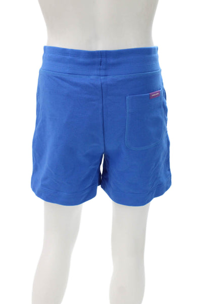 Canada Goose Unisex Sweat Shorts Blue Cotton Drawstring Solid Spring Size S