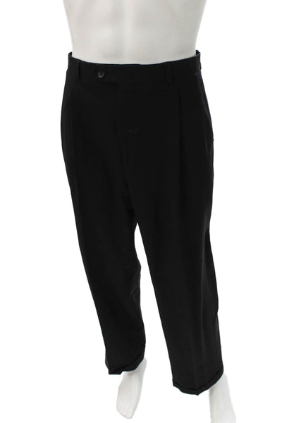 Burberry Mens Wool Dress Pants Black Button Size 38