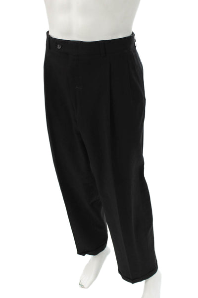 Burberry Mens Wool Dress Pants Black Button Size 38