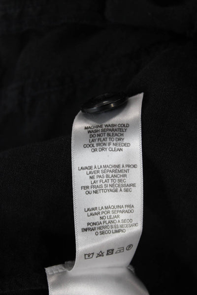 Frame Womens Cargo Black Linen Pants Petite Size XS