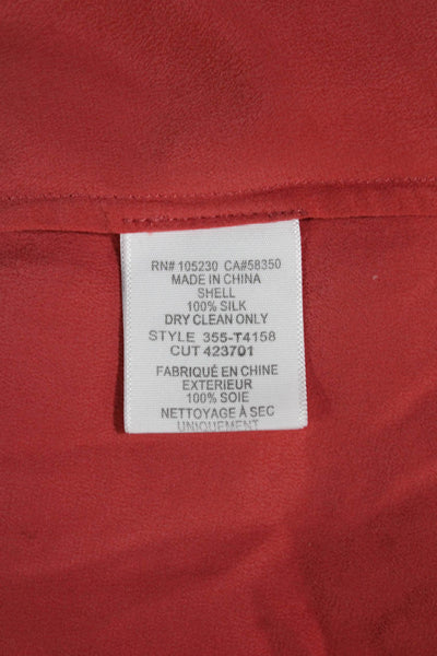 Joie Women Camisole Silk V-Neck Orange Solid Sleeveless Size 2XS