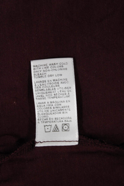 Standard James Perse Womens Red V-Neck Basic T-Shirt 3/4 Sleeve Cotton Size 0