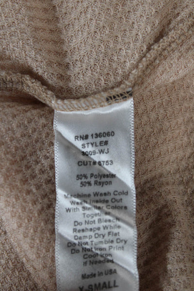 Project Social T Womens Basic Beige Long Sleeve T-Shirt Size XS