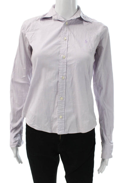 Ralph Lauren Blue Label Womens Purple Collared Long Sleeve Button-Up Size XS