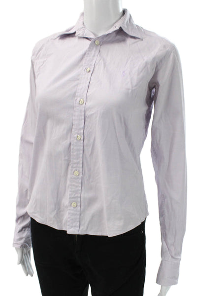 Ralph Lauren Blue Label Womens Purple Collared Long Sleeve Button-Up Size XS