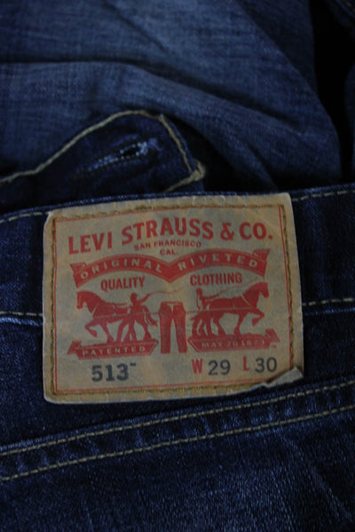 Levi's Mens Slim Jeans Blue High Rise Cotton Button Fly Size 29