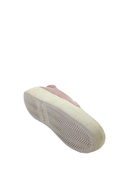 J Slides Women's Round Toe Leather Rubber Sole Loafers Pink Size 5